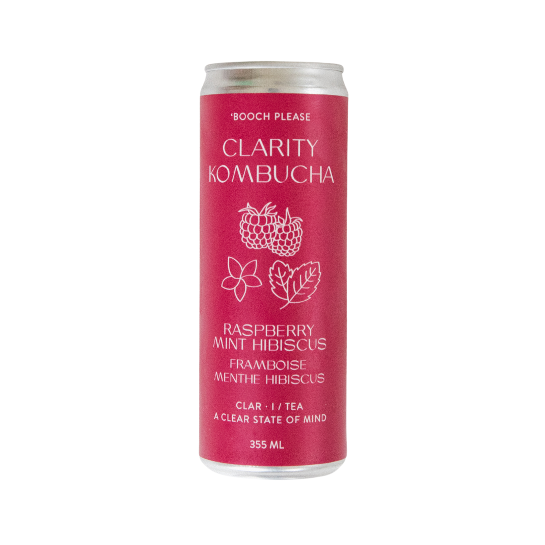 Raspberry Mint Hibiscus Kombucha - Clarity Kombucha (355ml) - BCause