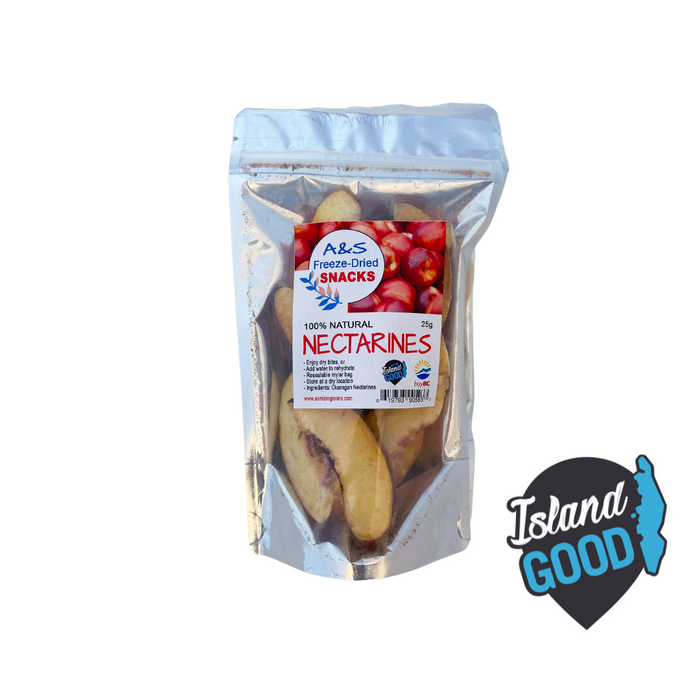 Freeze-Dried Nectarines Bites - A&S Freeze-Dried Snacks (25g) - BCause