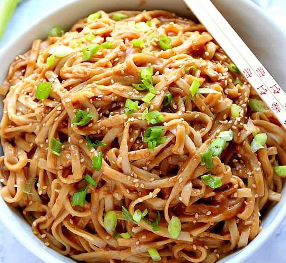 A bowl of Easy Chili Peanut Noodles