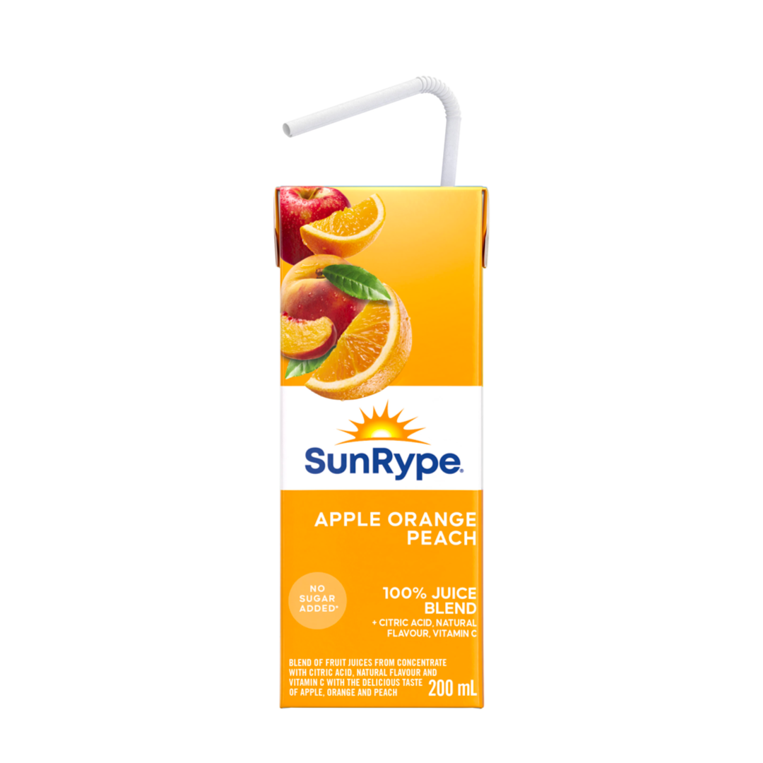Sunrype Apple Orange Peach Juiceboxes (8/5x200 ml) - BCause