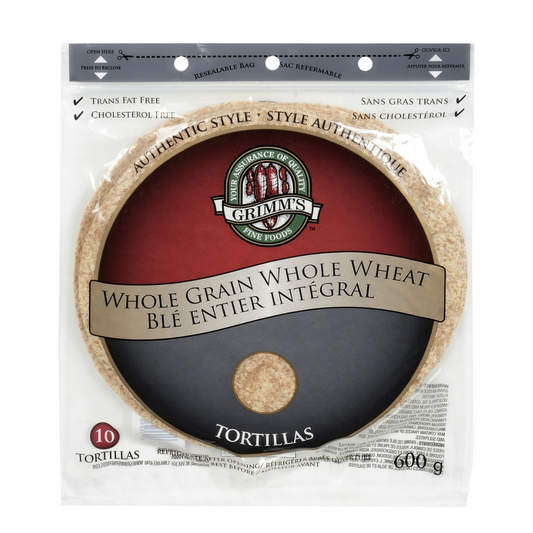 10" Whole Wheat Tortillas - Grimm's Fine Foods (Wholesale)