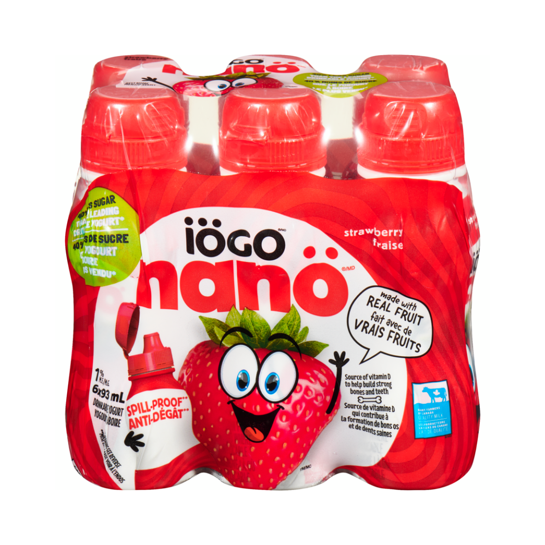 Iogo Nano Strawberry Drinkable Yogurt (4x6/93ml) - BCause