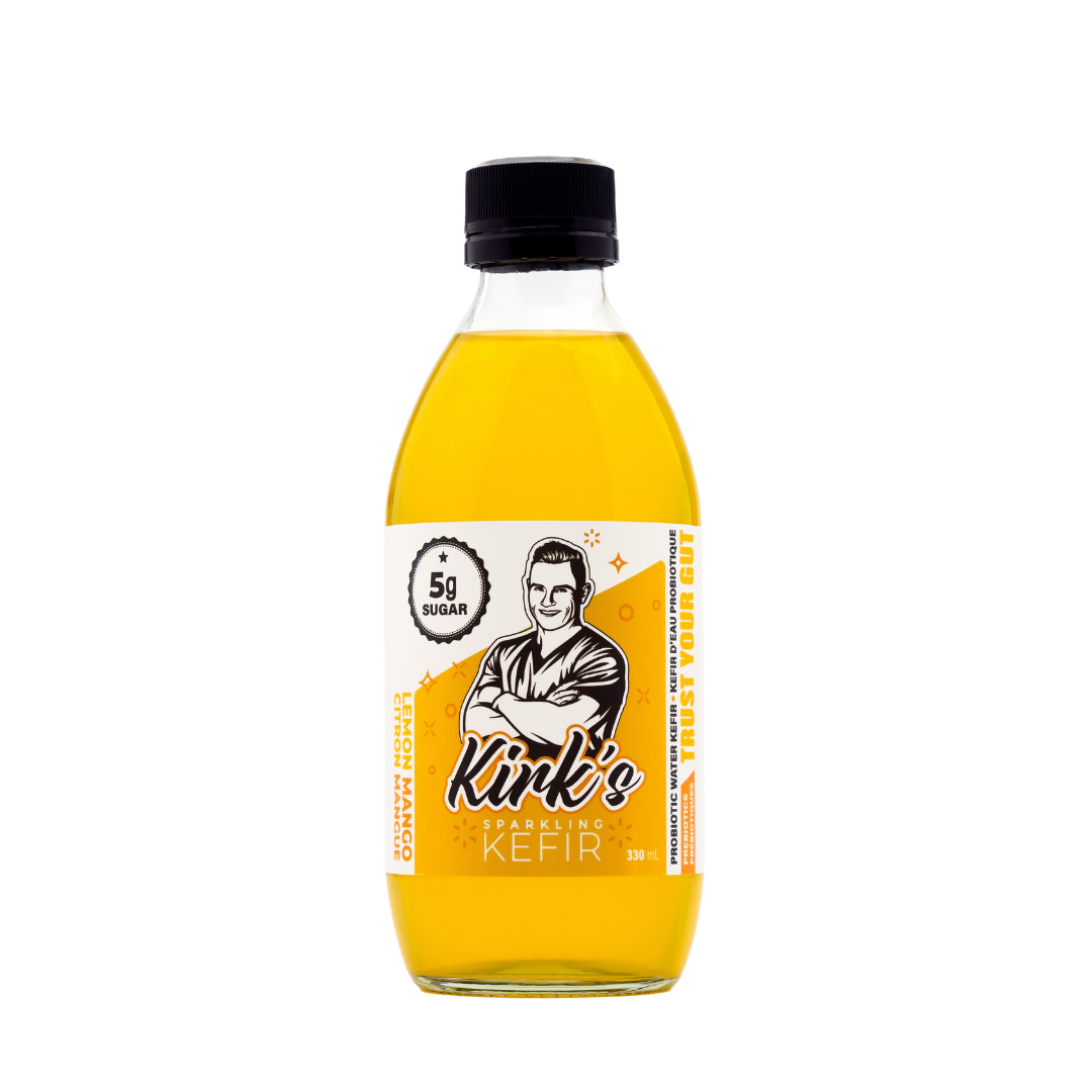 Lemon Mango - Kirk's Sparkling Probiotic Soda (330ml) - BCause