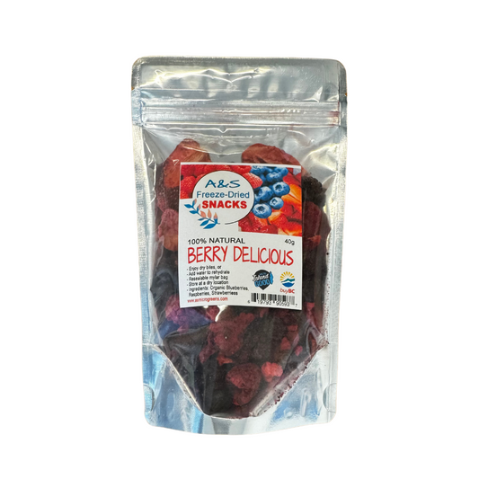 Freeze-Dried Berry Delicious Bites - A&S Freeze-Dried Snacks (40g) - BCause