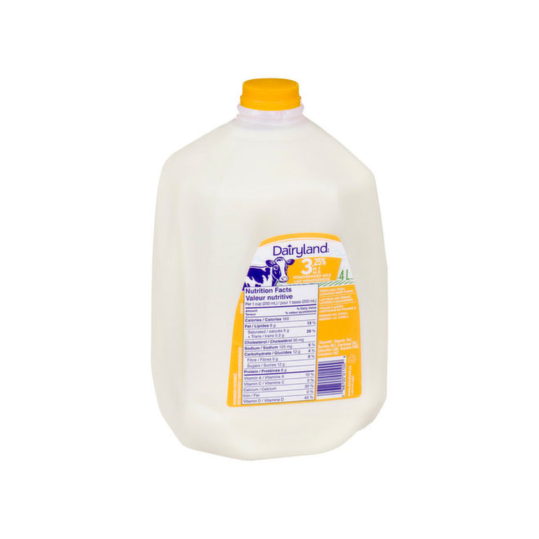 Homogenized Milk 3.25% - Dairyland (4L) - BCause