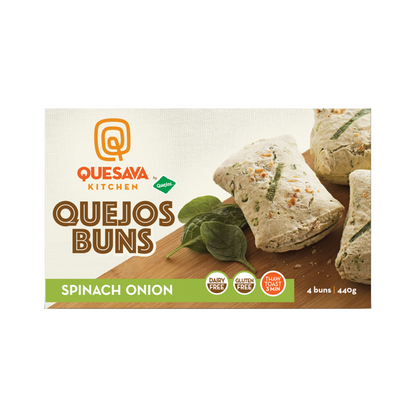 Original Non-Dairy Spinach Onion Quejos Buns - Quesava (4pk/440g)