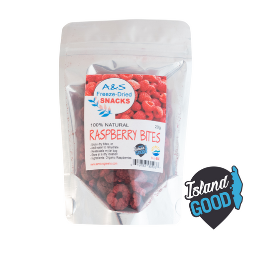 Freeze-Dried Raspberry Bites - A&S Freeze-Dried Snacks (20g) - BCause