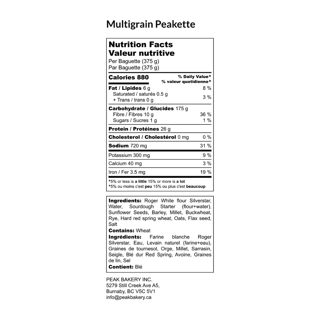 Multigrain/8 Grain Peakettes (REFILL) - Peak Bakery (5 pk) - BCause
