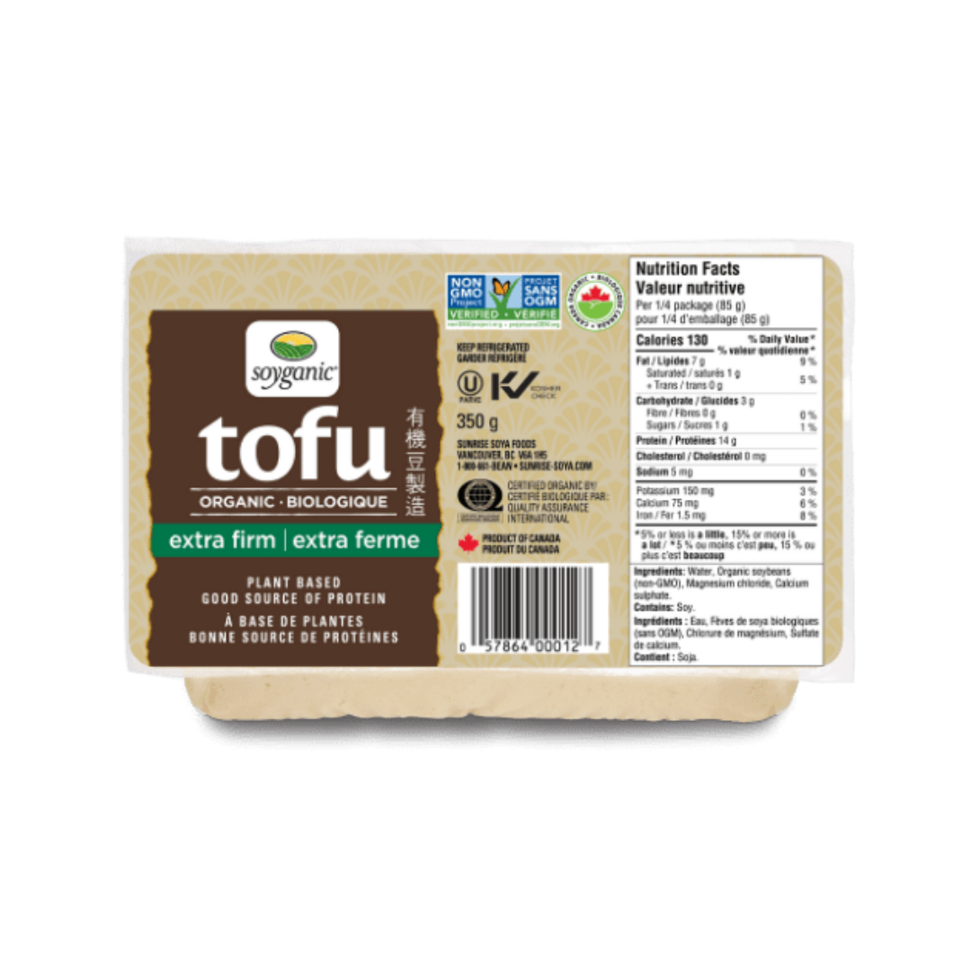 Organic Extra Firm Tofu - Soyganic (350g) - BCause