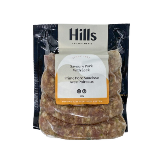 Pork and Smoked Leek (344g)(4 Pack) - Hills Legacy Meats - BCause