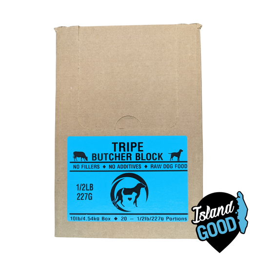 Tripe Butcher Block for Dogs - Buddies Natural Pet Food (20 x 1/2lb Portions, 10lb Box) - BCause