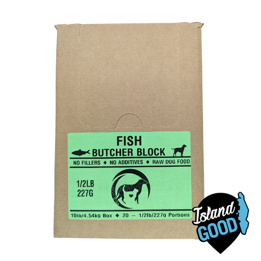 Fish Butcher Block for Dogs - Buddies Natural Pet Food (20 x 1/2lb Portions, 10lb Box) - BCause