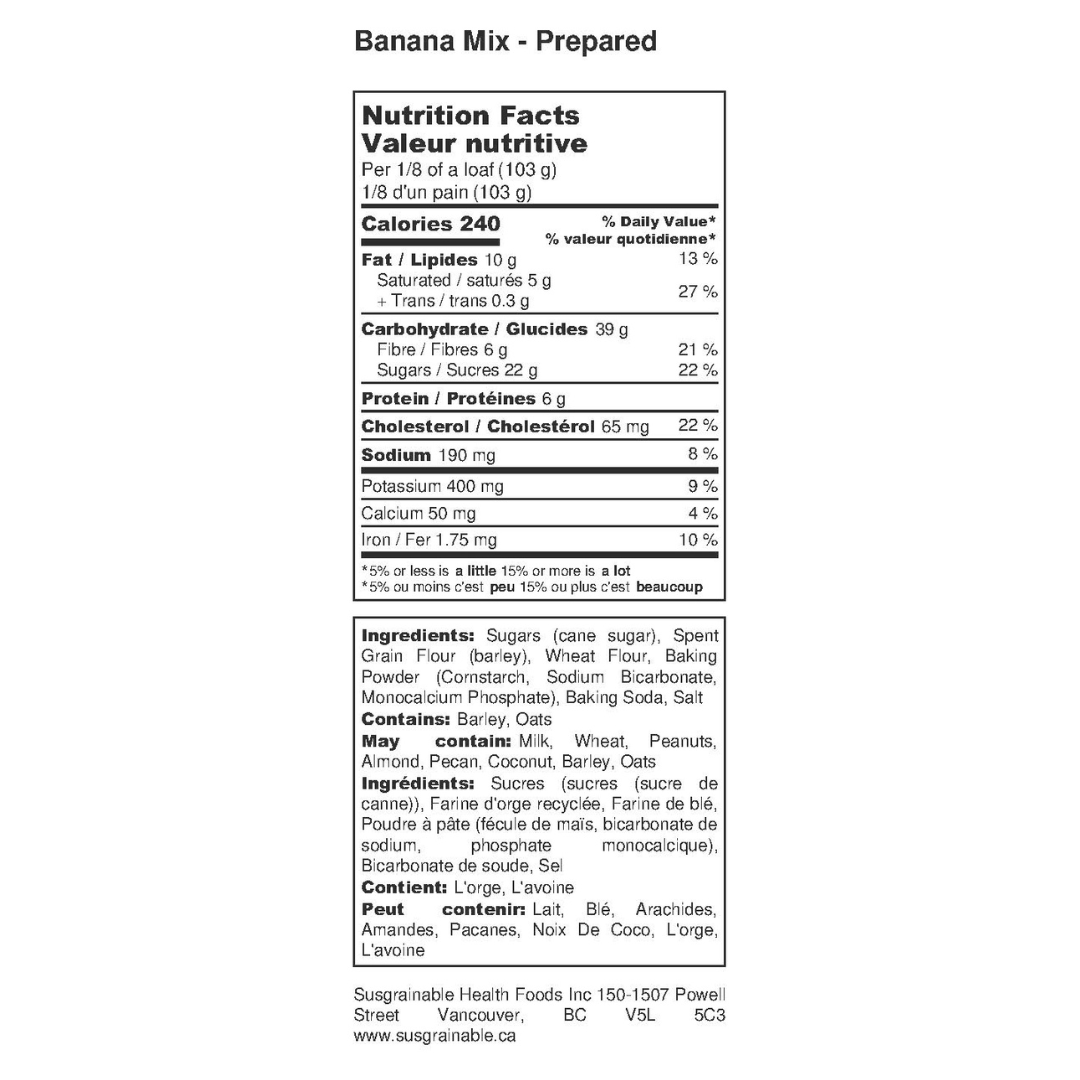 Banana Bread Mix - Susgrainable (596g) - BCause