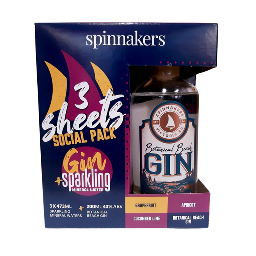 3 Sheets Social Pack: Gin & Sparkling Mineral Water - Spinnakers* - BCause