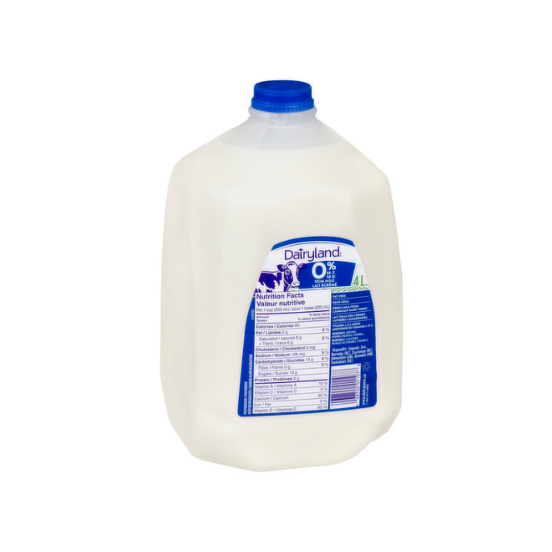 Skim Milk 0% - Dairyland (4L) - BCause