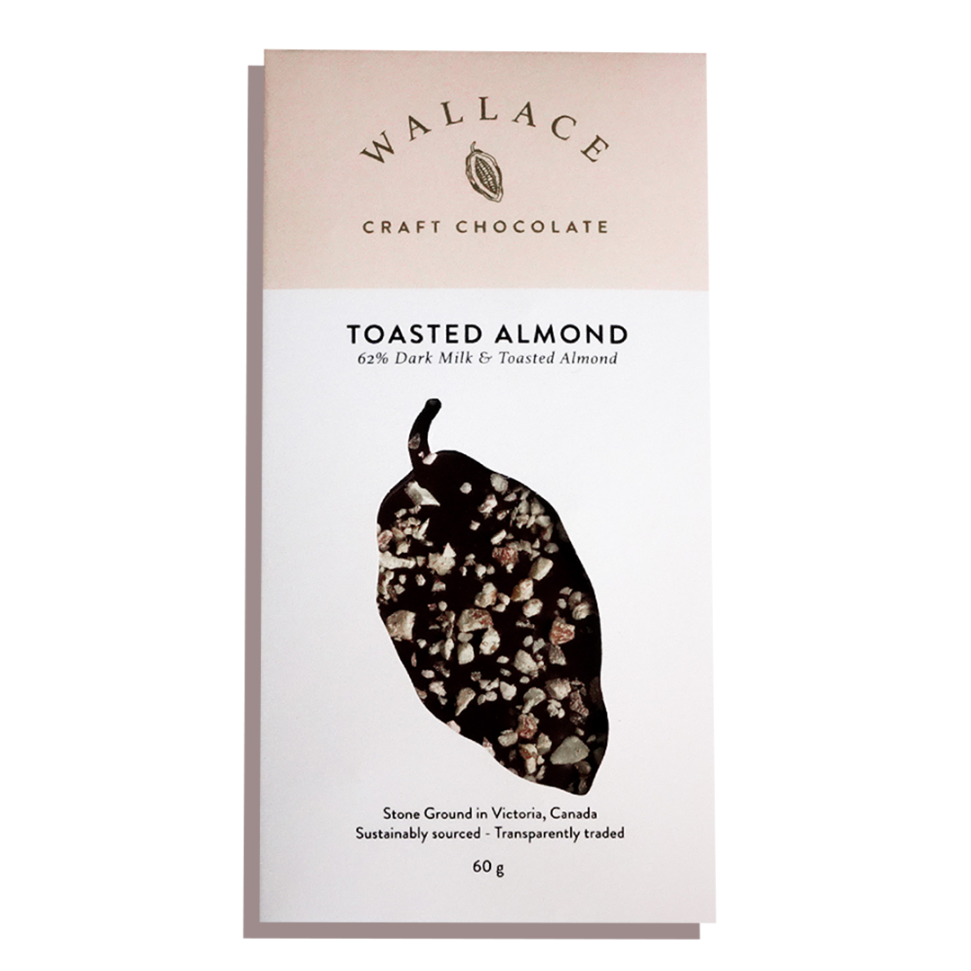 Toasted Almond Dark Milk Chocolate - Wallace Craft Chocolate (60g) - BCause