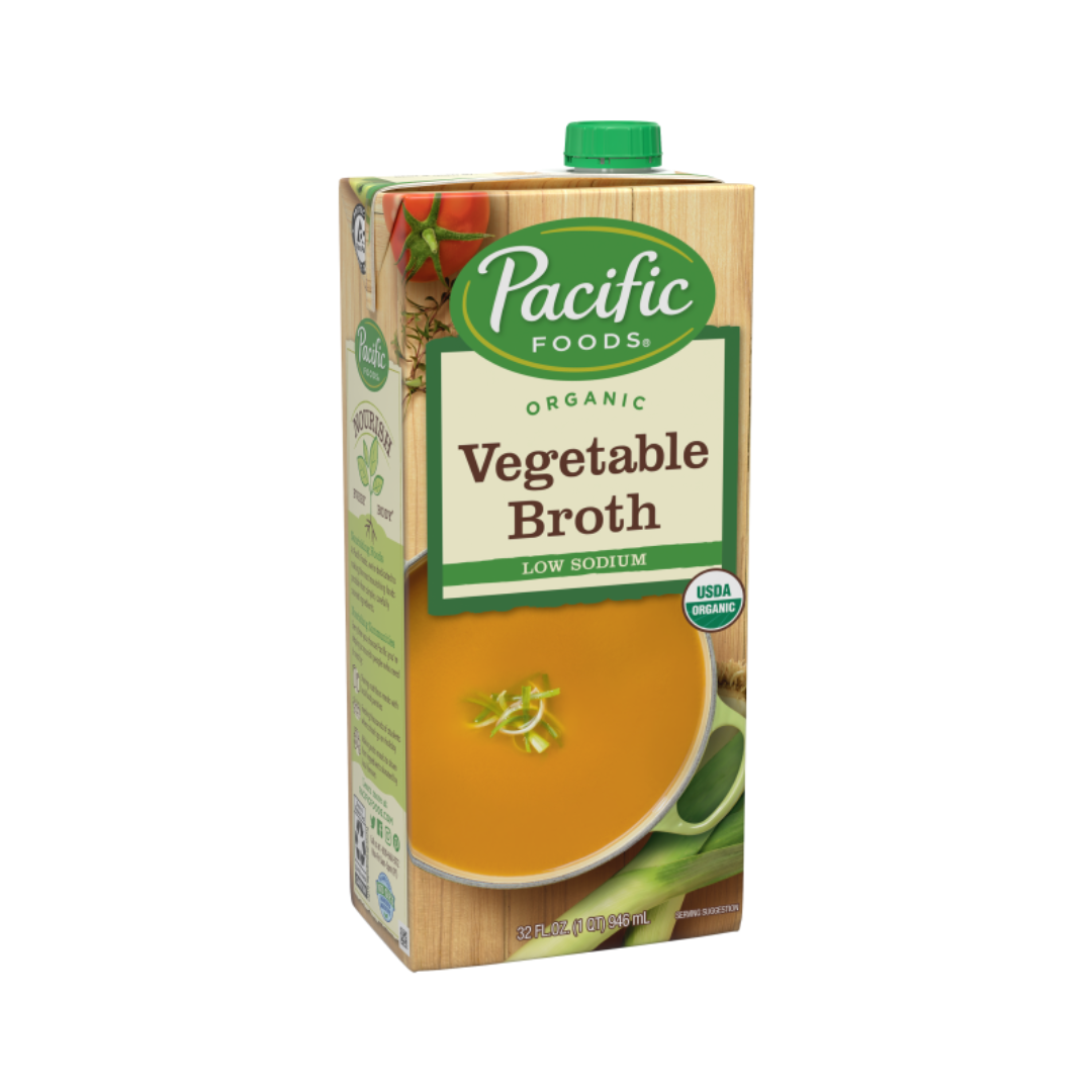 Organic Low Sodium Vegetable Broth - Pacific Foods (946ml) - BCause