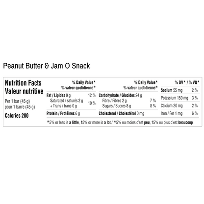 Peanut Butter Jam OSnack Bar - Hornby Organic (45g) - BCause