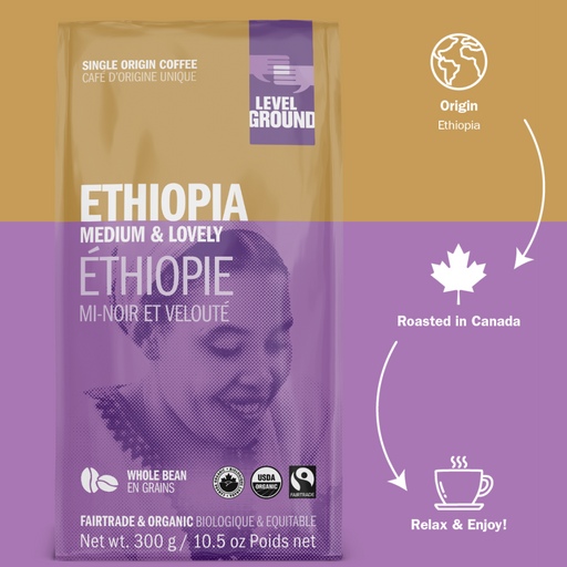 Ethiopia Single Origin Whole Bean Coffee - Level Ground - (300g) - BCause