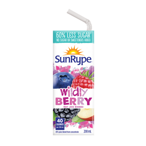 Wildly Berry Less Sugar - SunRype (5x200ml) - BCause