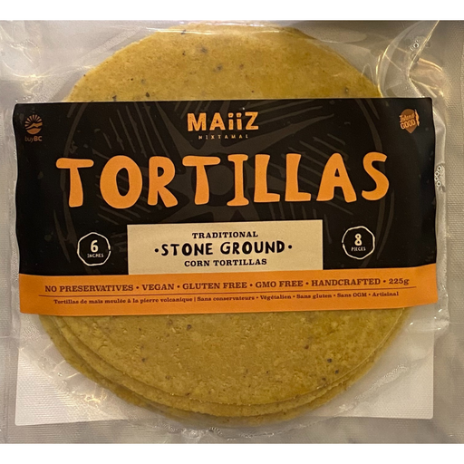 6" Stone Ground Corn Tortilla - MAiiZ Nixtamal (8 Tortillas) - BCause