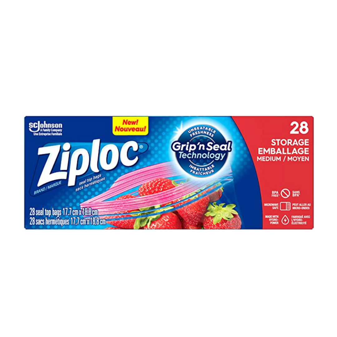 Medium Storage Bags - Ziploc (28pk) - BCause