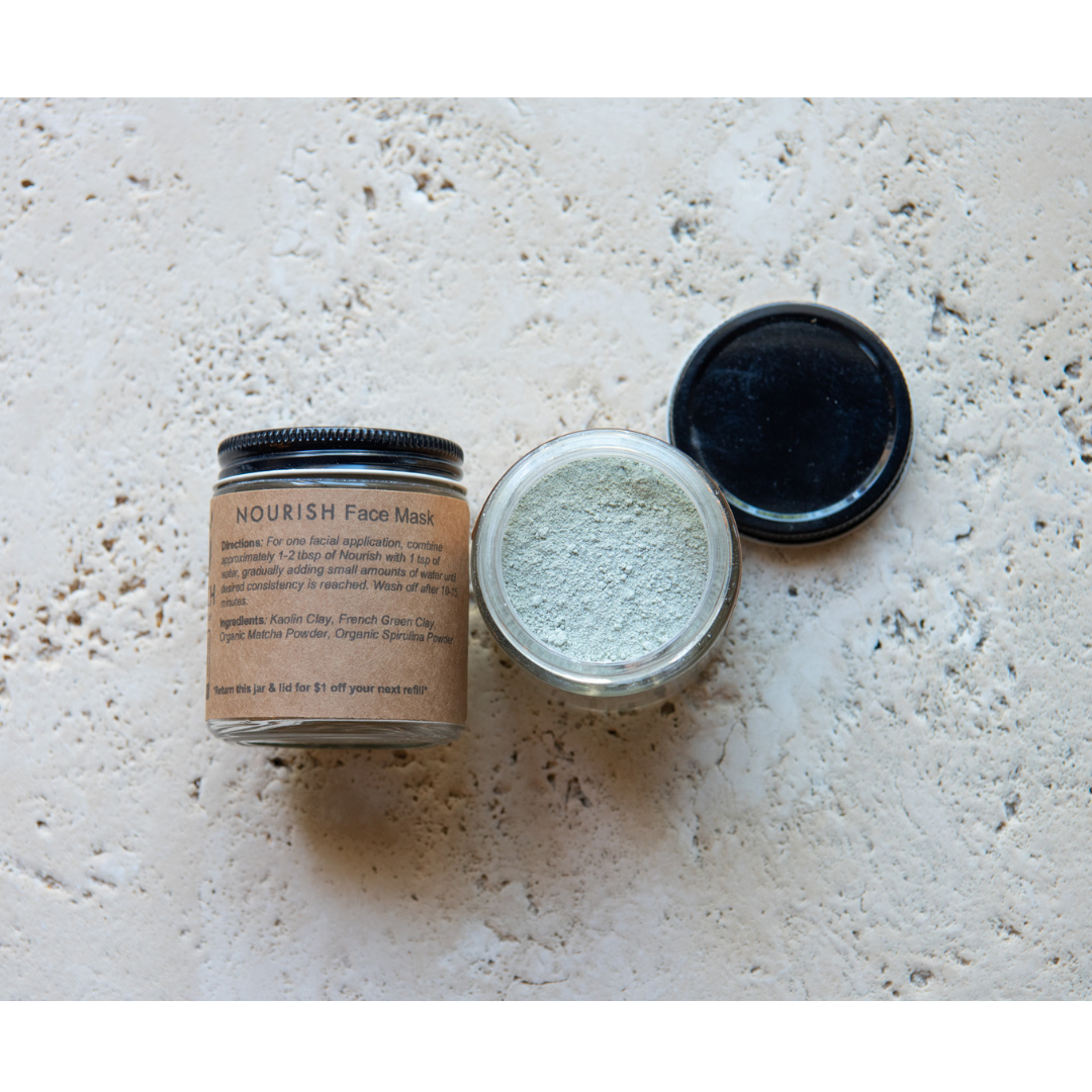 NOURISH Green Clay Face Mask - Zilch (4oz) - BCause