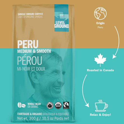 Peru Single Origin Whole Bean Coffee - Level Ground - (300g) - BCause