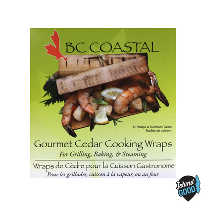 Premium Western Red Cedar Cooking Wraps - BC Coastal Grilling Planks (10Pk) - BCause