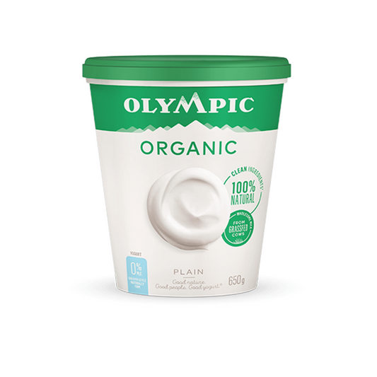 Organic Plain 0% Yogurt - Olympic Dairy (650g) - BCause