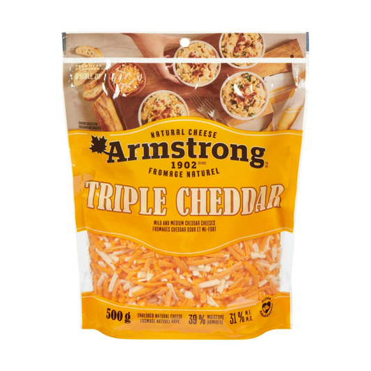 Triple Cheddar Shredded Cheese - Armstrong (500g) - BCause