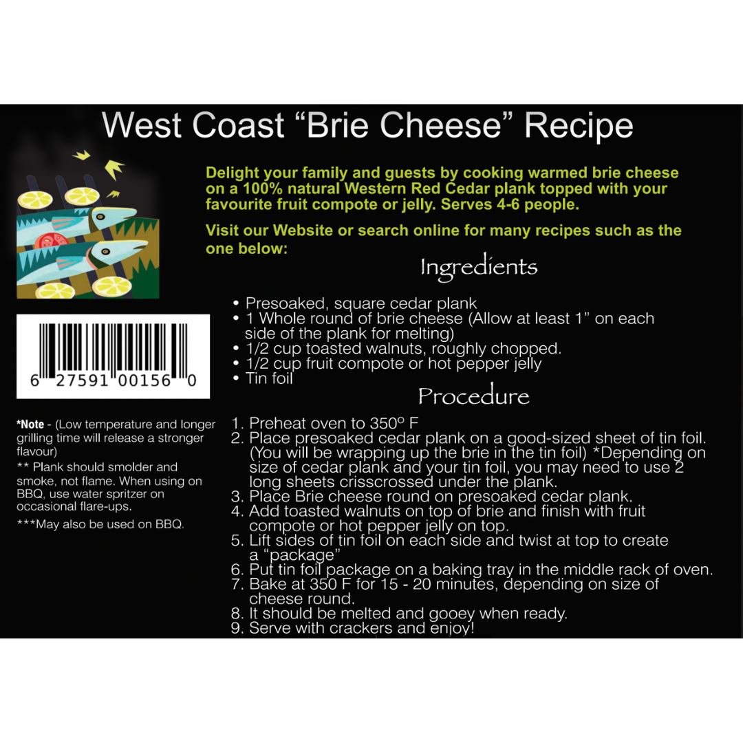 Brie Cheese Cedar Cooking Plank - BC Coastal Grilling - BCause