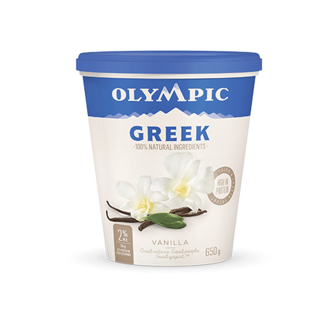 Greek Vanilla 2% Yogurt - Olympic Dairy (650g) - BCause