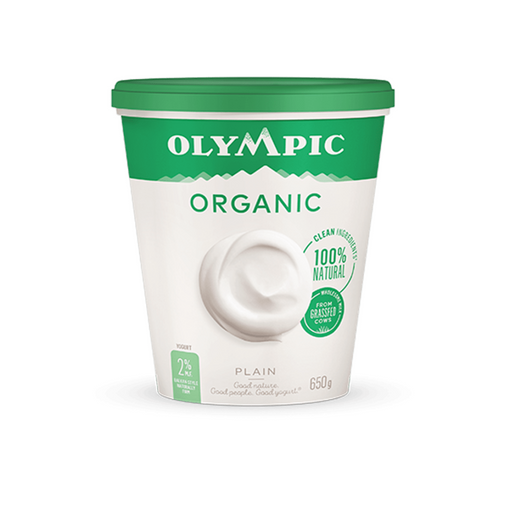 Organic Plain 2% Yogurt - Olympic Dairy (650g) - BCause